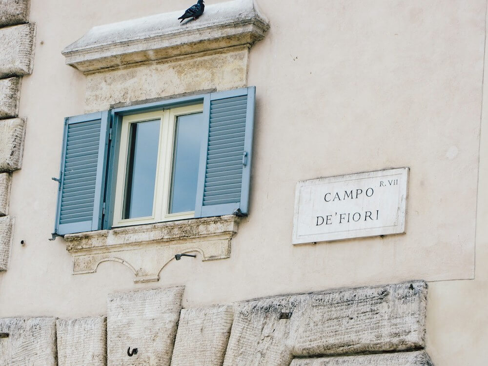 Campo de Fiori street sign