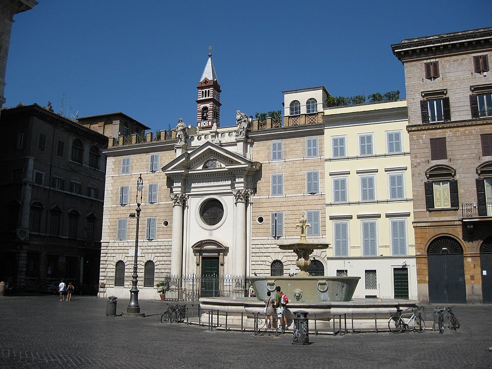 External view of the Church of Santa Brigida in Piazza Farnese