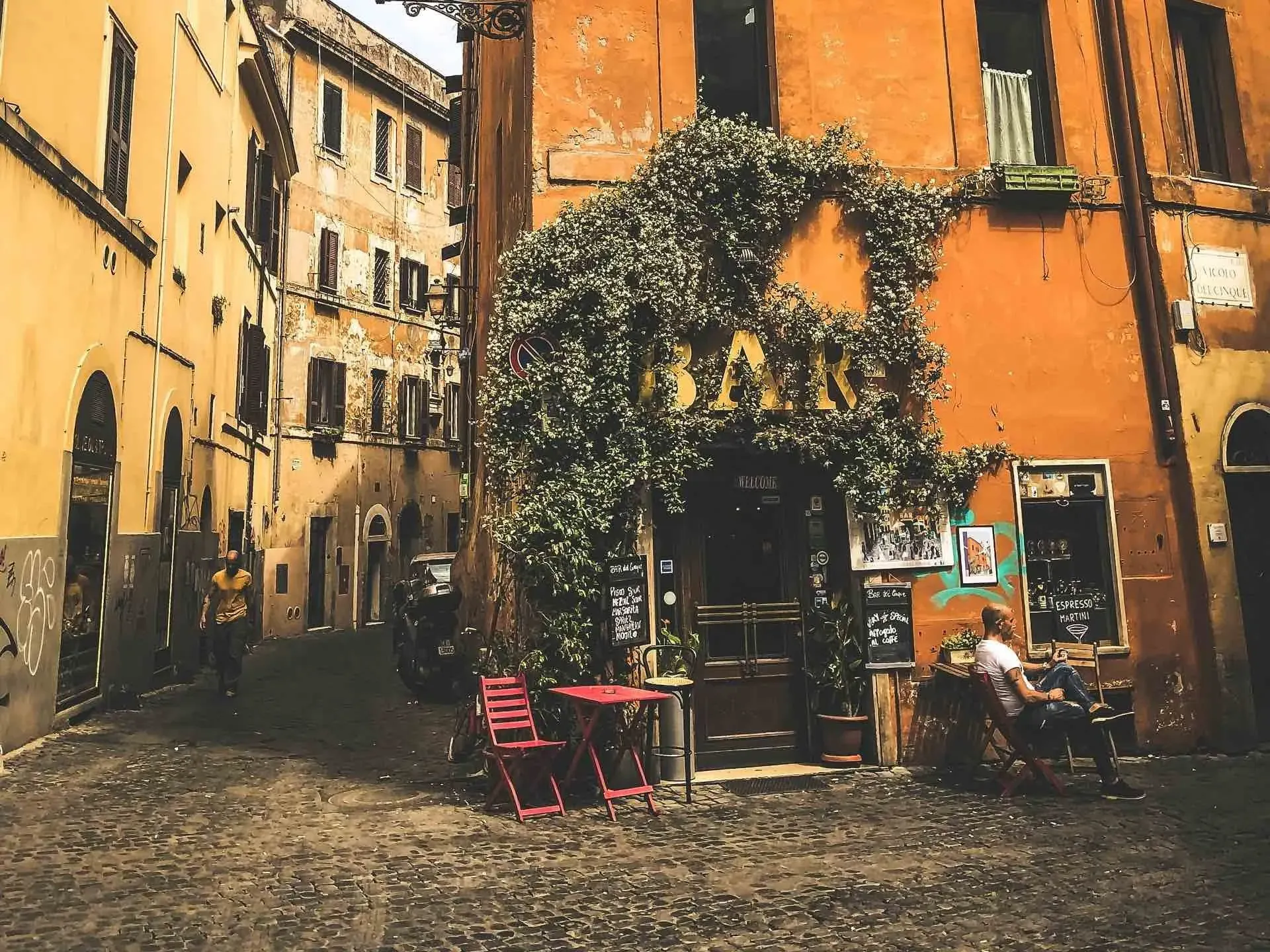 Historic medieval district of Trastevere in Rome showcasing traditional cobblestone streets and ancient architecture during Carpe Diem Tours Rome neighborhood exploration