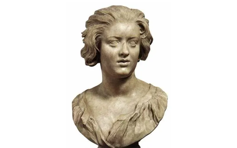 Marble bust sculpture of a woman
