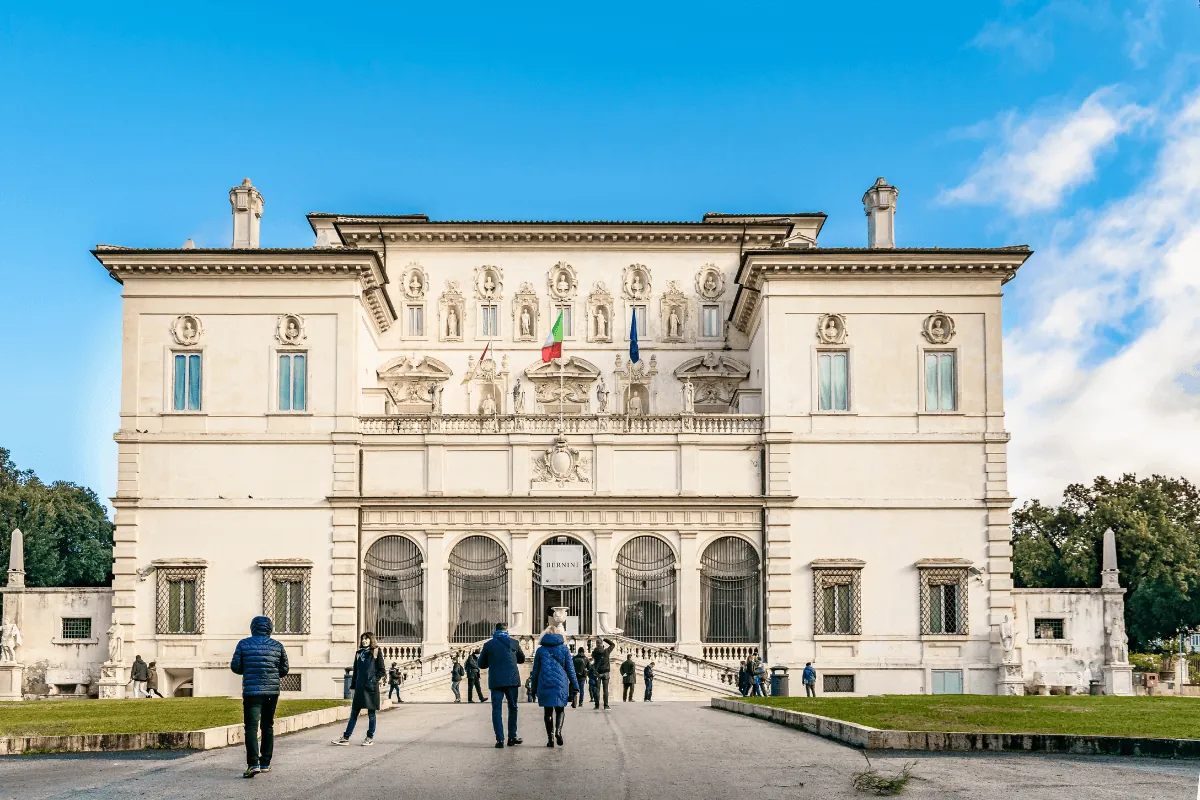 Exterior view of the Borghese Gallery and Museum in Rome, Italy, one of the best museums in Rome